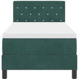  LED Box Spring Krevet s madracem Tamnozelena 80 x 200 cm Baršun | shoptok.hr