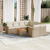 Maison Chic Seti vrtnega pohištva - Vrtna garnitura 9-delna z blazinami bež poli ratan, (21796044) | Shoptok.si