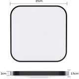 Nettlife LED stropna svetilka IP44 črna 27 cm 15 W zatemnljiva z daljinskim upravljalnikom, kopalnica, kvadratna za hodnik, (22111233) | Shoptok.si