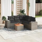 Maison Chic Seti vrtnega pohištva - Vrtna garnitura - Vrtni pohištvo set 6-delna z blazinami siv poli ratan, (21804078) | Shoptok.si
