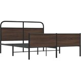  Metalni okvir kreveta bez madraca smeđa boja hrasta 150x200 cm | shoptok.hr