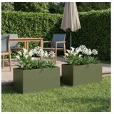 vidaXL Vrtna saksija 2 kom. Maslinastozelena 100 x 50 x 50 cm - Maslinastozelena 100 x 50 x 50 cm 2 | shoptok.hr