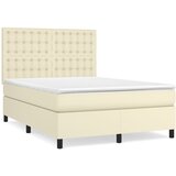  Krevet s oprugama i madracem krem 140 x 190 cm od umjetne kože | shoptok.hr