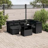 vidaXL 8-dijelni set vrtnih sofa od poliratana s jastucima crni | shoptok.hr
