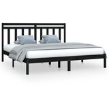 Furnova Posteljni okvir črn iz trdnega lesa 200x200 cm, (21939556) | Shoptok.si
