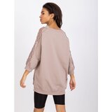 Fashion Hunters Dark beige casual blouse Leja RUE PARIS | shoptok.hr