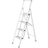 Wenko Preklopne ljestve Design (4 stepenice, Aluminij, Bijele boje) | shoptok.hr