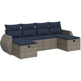  6-dijelni set vrtnih sofa od poliratana s jastucima sivi | shoptok.hr