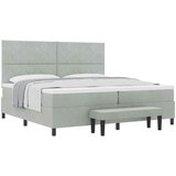  Krevet s opruga kutije Svijetlo siva 200 x 200 cm Baršun | shoptok.hr
