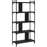  Regal za knjige s 5 razina crni 76x32x158 cm konstruirano drvo | Eponuda.com