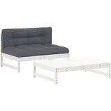 Maison Chic Seti vrtnega pohištva - Vrtna garnitura - Vrtni pohištvo set 2-delna z blazinami bel trden les, (21811439) | Shoptok.si