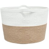  Košara za rublje sivo-bijela Ø 60 x 36 cm pamučna | shoptok.hr