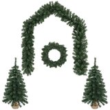  Set mini božićnih drvaca 90 cm PVC Zelena - Zelena 90 cm bez LED svjetala | shoptok.hr