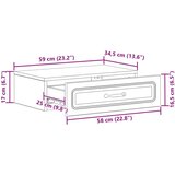 Stolna Stenska stranska miza Sonoma hrast 59 x 34,5 x 17 cm, (5000232397) | Shoptok.si
