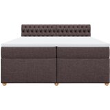 Krevet s oprugama i madracem tamnosmeđi 200x200 cm od tkanine | shoptok.hr