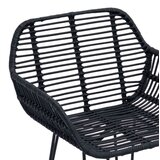  Barski stolac 2 pcs Crna 55 x 52 x 92 cm Ratan i čelik | shoptok.hr