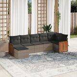 Maison Chic Seti vrtnega pohištva - Vrtna garnitura - Vrtni pohištvo set 7-delna z blazinami siv poli ratan, (21802453) | Shoptok.si