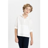 Defacto Boys' Oversize Fit Hooded Long Sleeve Shirt Cene