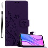 Cadorabo Xiaomi RedMi 9 in klasična temno modra - ovitek v cvetličnem dizajnu z magnetnim zapiranjem, stoječo funkcijo in režami za kartice, (20860162) | Shoptok.si