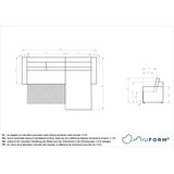 MID.YOU KOTNA SEDEŽNA GARNITURA, rebrasti žamet svetlo siva | Shoptok.si