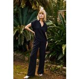 Marisse Black Cotton Wide-Leg Trousers | ePonuda.com