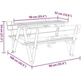  za piknik za 4 djece s otvorom za suncobran od jelovine | shoptok.hr