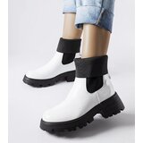 Gemre White slip-on worker ankle boots Breolungi Cene
