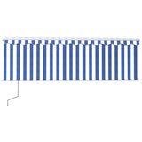 vidaXL Avtomatsko zložljiva tenda s senčilom 4,5x3 m modra in bela | Shoptok.si