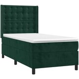 Box spring krevet s madracem tamnozeleni 90x200 cm baršunasti | shoptok.hr