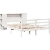 vidaXL Knjižna postelja brez vzmetnice bela 150x200 cm trdna borovina | Shoptok.si