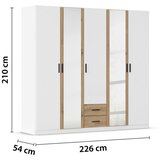 Modern Living Omara Za Oblačila Despina, Bela, Barva Hrasta | Shoptok.si