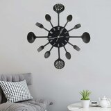  325163 Wall Clock with Spoon and Fork Design Black 40 cm Aluminium | shoptok.hr