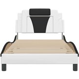 Okvir za krevet s uzglavljem bijelo-crni 100x200cm umjetna koža | shoptok.hr