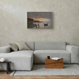  Slika - Claude Monet – Hauling a Boat Ashore Honfleur 120x80 U prirodnom drvenom okviru | shoptok.hr