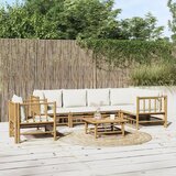  Garnitura 7-delna s kremno belimi blazinami bambus | Shoptok.si
