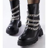 Gemre Black ankle boots with decorative chains Bacco | shoptok.hr
