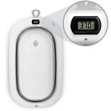 Ricokids RK-287 – Zložna otroška kadica 45 L z LCD termometrom in blazino za novorojenčke, bela-siva | Shoptok.si