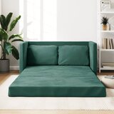 vidaXL Talni raztegljiv kavč 2 v 1 temno zelen 122x204x55 cm žamet Cene