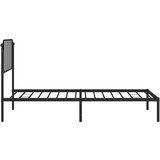 Metalni Kovinski posteljni okvir z vzglavjem črn 100x190 cm | Shoptok.si