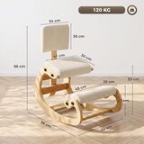  Ergonomska klečeća stolica s naslonom kordur krem bijela | shoptok.hr
