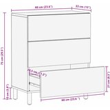  Kreveta Finš acacije smeđa 60 x 33 x 75 cm Čvrsto drvo manga | shoptok.hr