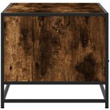 vidaXL Klubska mizica dimljen hrast 100x50x45 cm inžen. les in kovina | Shoptok.si