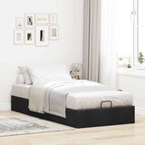 vidaXL Otomanski posteljni okvir brez vzmetnice črn 90x200 cm blago | Shoptok.si