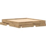 vidaXL Postelja z Predali Artisan Oak 180x200 cm Inženirski Les | Shoptok.si