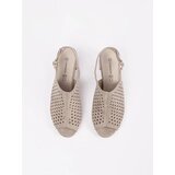 GOODIN Beige suede heeled sandals | shoptok.hr
