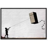  Slika - Flying Fridge (1 Part) Wide 120x80 U crnom drvenom okviru | shoptok.hr