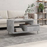 vidaXL Klubska mizica betonsko siva 90x49x45 cm inženirski les | Shoptok.si