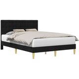  Okvir za krevet s uzglavljem Crna 140 x 190 cm Tkanina - Crna 140 x 190 cm | shoptok.hr