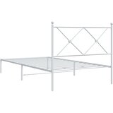  Metalni okvir za krevet s uzglavljem bijeli 100x200 cm | shoptok.hr