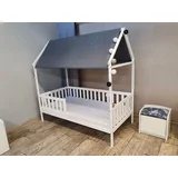 krevet planinska kućica sa dušekom premium 200x90cm - Retro Bela AXQDZKX